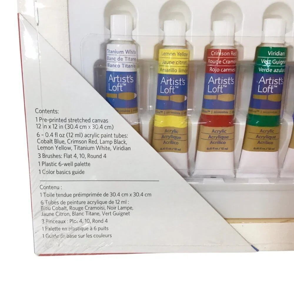 Paint by Number Kit NEW Artist's Loft PBN Owl Owls Canvas Acrylic Tubes Brushes